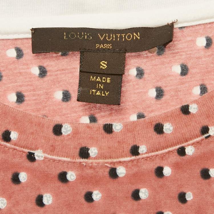 Pre Owned Louis Vuitton Pink Printed Jersey T-Shirt S