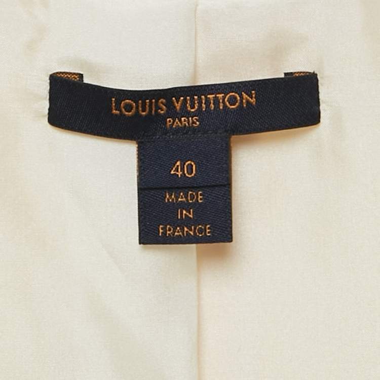 Pre Owned Louis Vuitton Cream Crepe Belted Sleeveless Top M