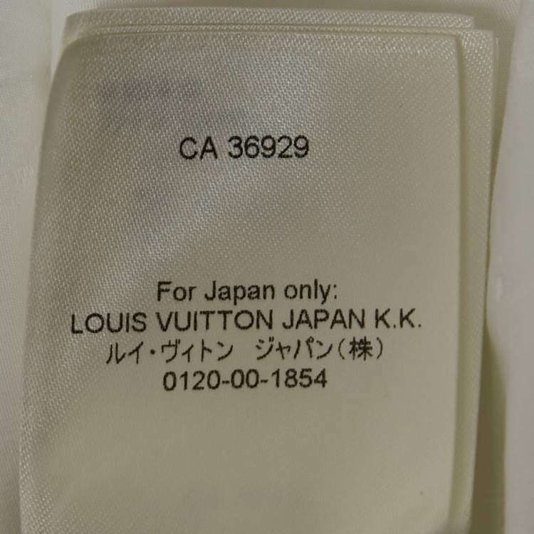 Pre Owned Louis Vuitton White Monogram Textured Cotton Shirt S
