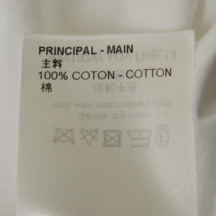 Pre Owned Louis Vuitton White Monogram Textured Cotton Shirt S