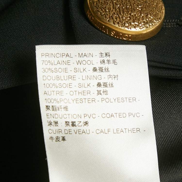 Pre Owned Louis Vuitton Black Wool Button Detail Mini Skirt L