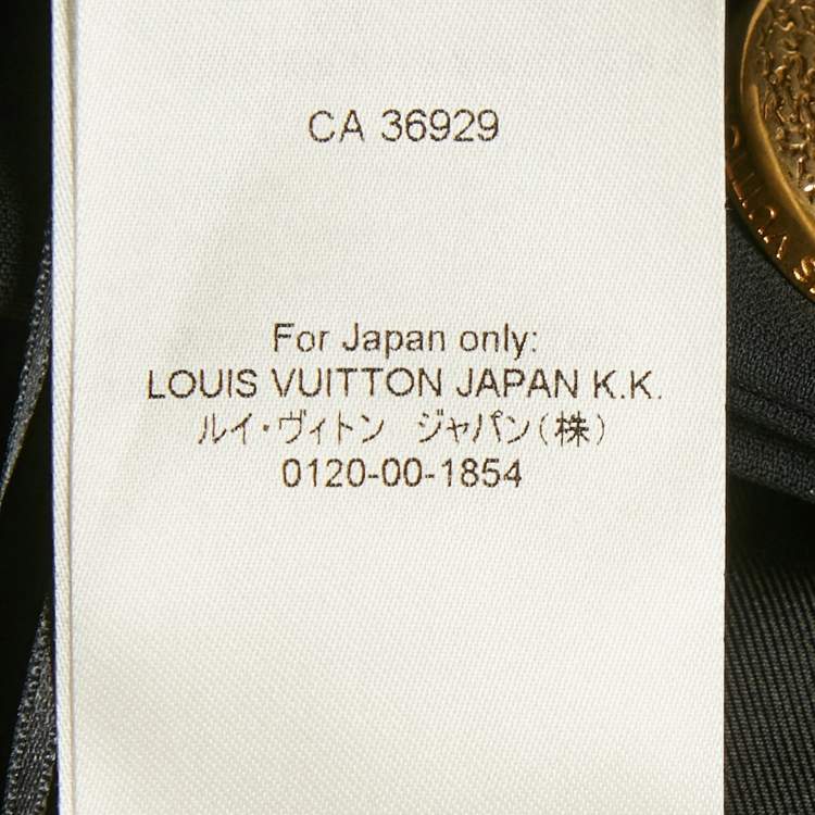 Pre Owned Louis Vuitton Black Wool Button Detail Mini Skirt L