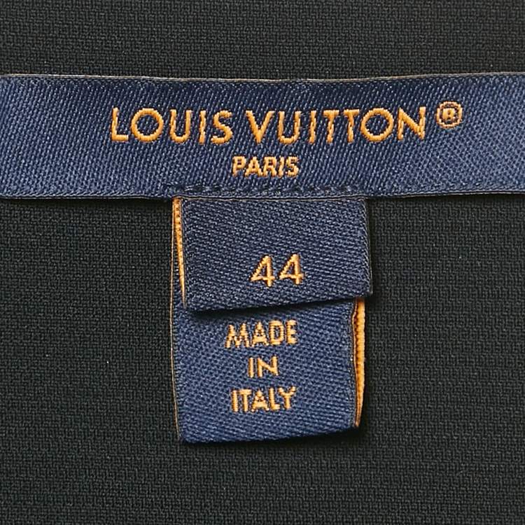 Pre Owned Louis Vuitton Black Wool Button Detail Mini Skirt L