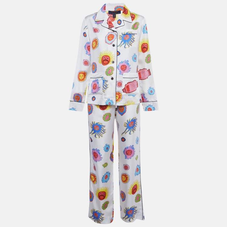 Pre Owned Louis Vuitton x Yayoi Kusama Multicolor Printed Silk Pajama Set M/S