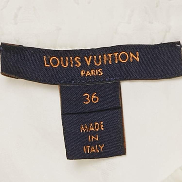 Pre Owned Louis Vuitton White Monogram Fil Coupe Metal Accent Top S