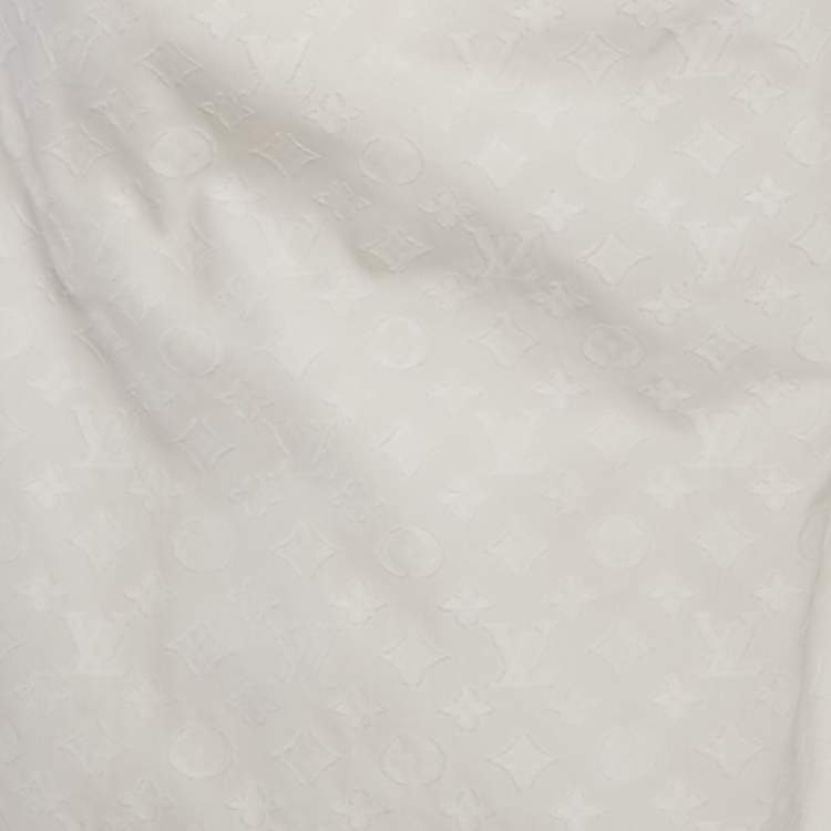 Pre Owned Louis Vuitton White Monogram Fil Coupe Metal Accent Top S