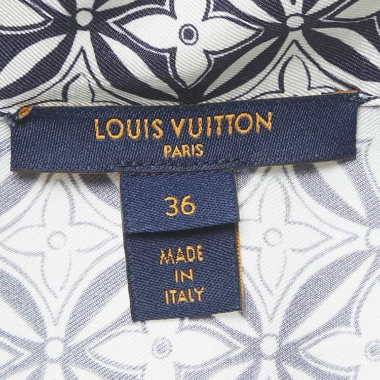 Pre Owned Louis Vuitton Black/White Monogram Print Silk Set S