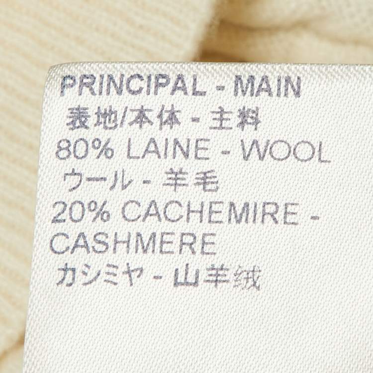 Pre Owned Louis Vuitton Cream Embellished Detail Wool Blend Sweater XL