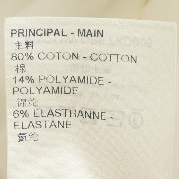 Pre Owned Louis Vuitton White Clove Applique Poplin Tiered Short Dress M