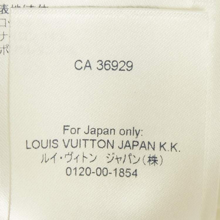 Pre Owned Louis Vuitton White Clove Applique Poplin Tiered Short Dress M