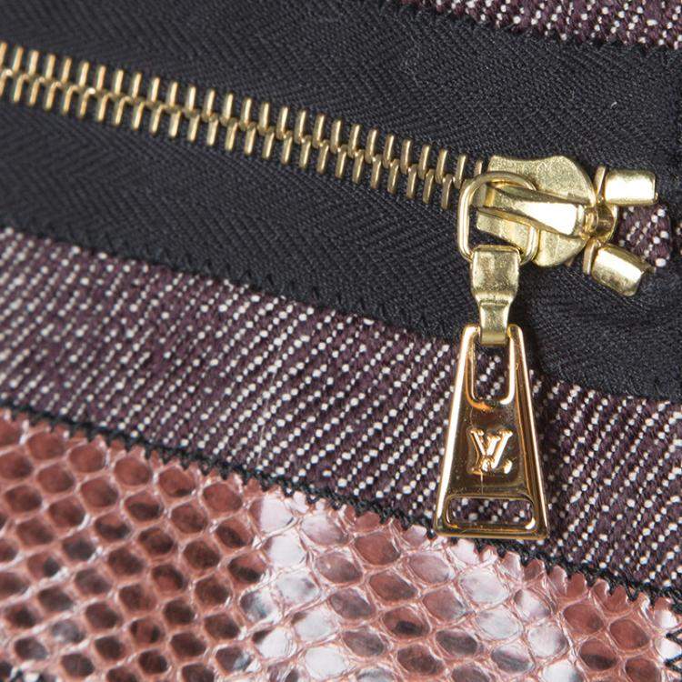 Pre Owned Louis Vuitton Paneled Leather Trim Corded Tie Detail Wrap Vest M