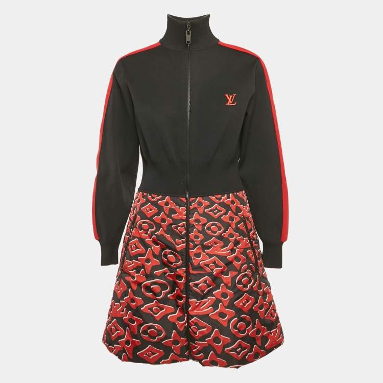 مملوكة مسبقًا Louis Vuitton x Urs Fischer Black/Red Printed Nylon and Jersey Short Dress L
