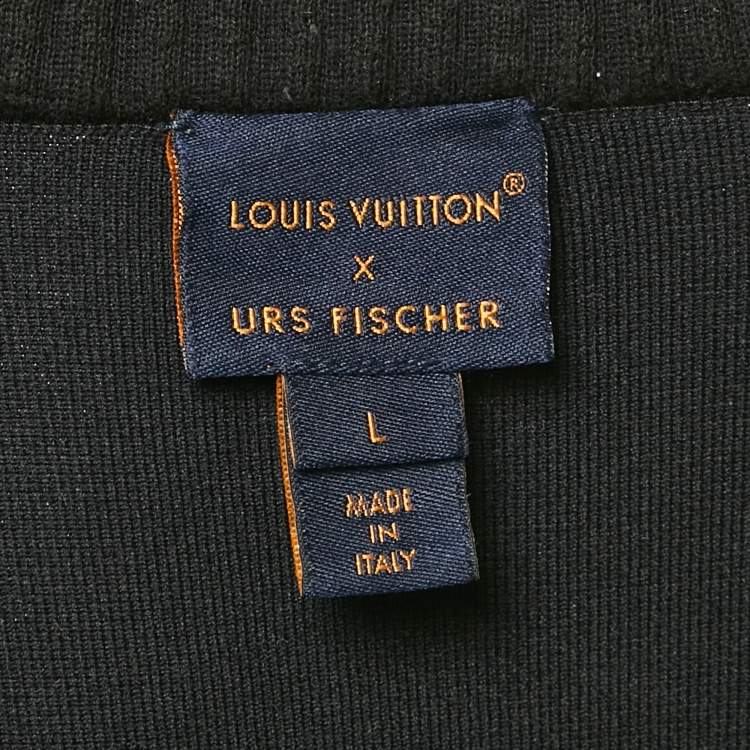 مملوكة مسبقًا Louis Vuitton x Urs Fischer Black/Red Printed Nylon and Jersey Short Dress L