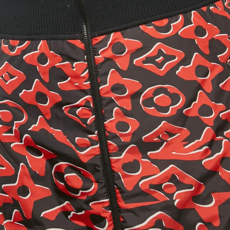 مملوكة مسبقًا Louis Vuitton x Urs Fischer Black/Red Printed Nylon and Jersey Short Dress L