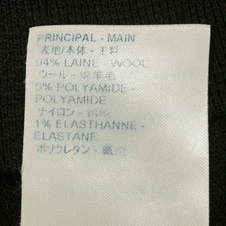 Pre Owned Louis Vuitton Black Wool Knit Contrast Sleeve Polo T-Shirt S