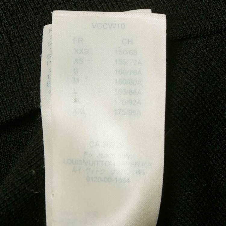 Pre Owned Louis Vuitton Black Wool Knit Contrast Sleeve Polo T-Shirt S