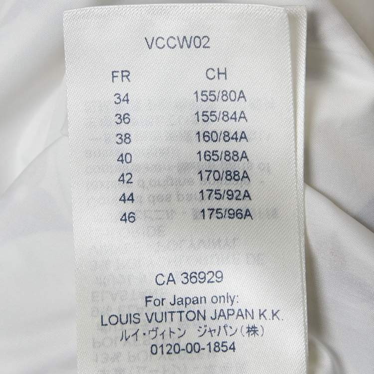 Pre Owned Louis Vuitton White Monogram Print Nylon Detachable Hood Wind Breaker M 