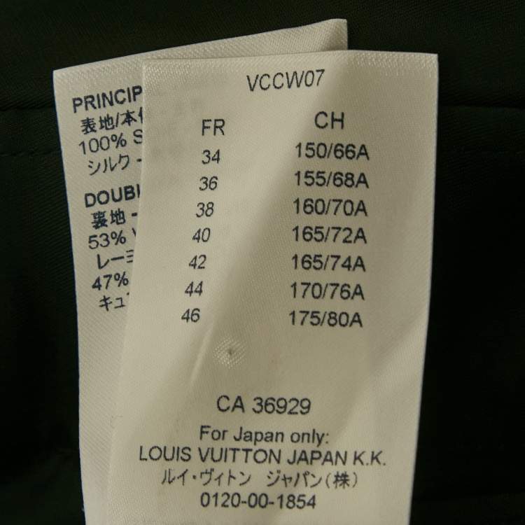 Pre Owned Louis Vuitton Blue Silk Buttoned Wrap Skirt M