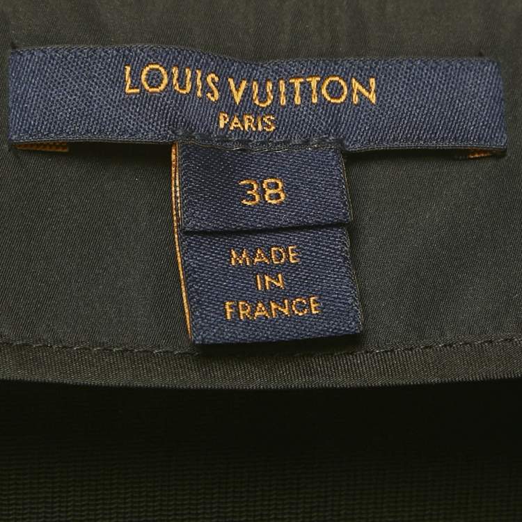 Pre Owned تنورة لوي فيتون جاكار مزهر أسود مقاس متوسط