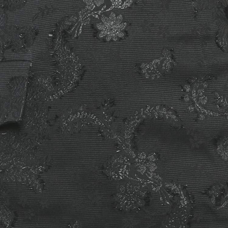 Pre Owned تنورة لوي فيتون جاكار مزهر أسود مقاس متوسط