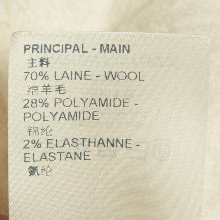 Pre Owned Louis Vuitton Cream Logo 3D Signature Knit Mini Skirt S