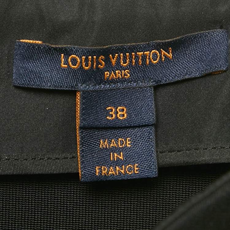 Pre Owned Louis Vuitton Black Wool Ruffle Detail Short Skirt M