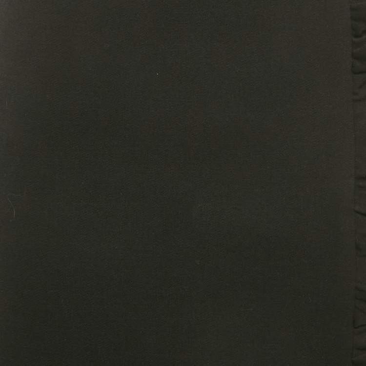 Pre Owned Louis Vuitton Black Wool Ruffle Detail Short Skirt M