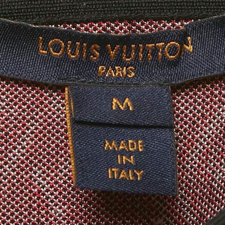 Pre Owned Louis Vuitton Red Patterned Knit Mini Skirt M 