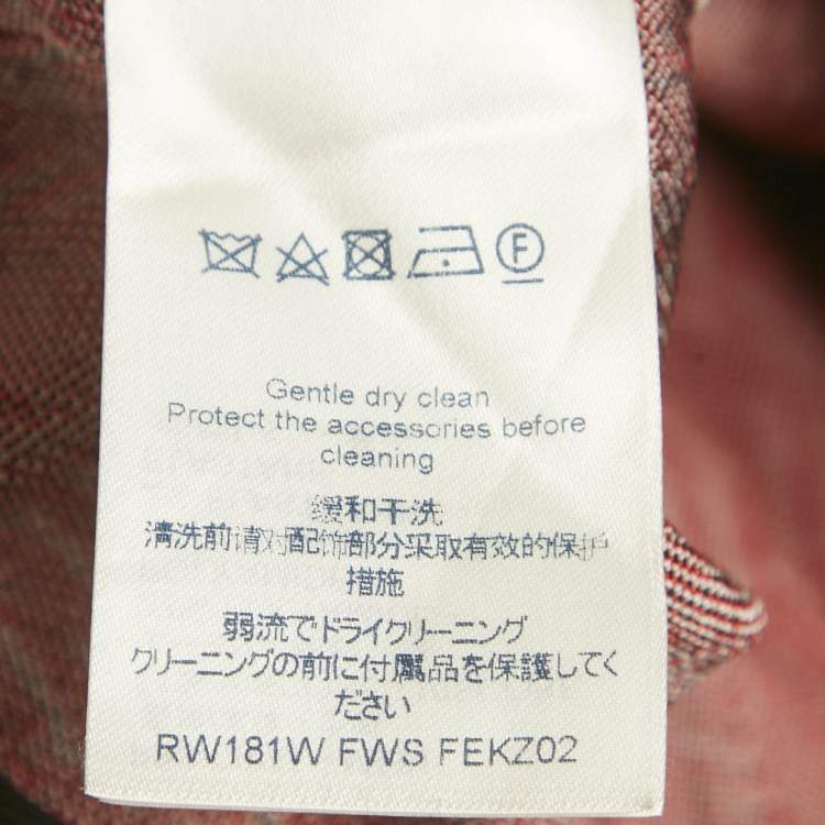 Pre Owned Louis Vuitton Red Patterned Knit Mini Skirt M 