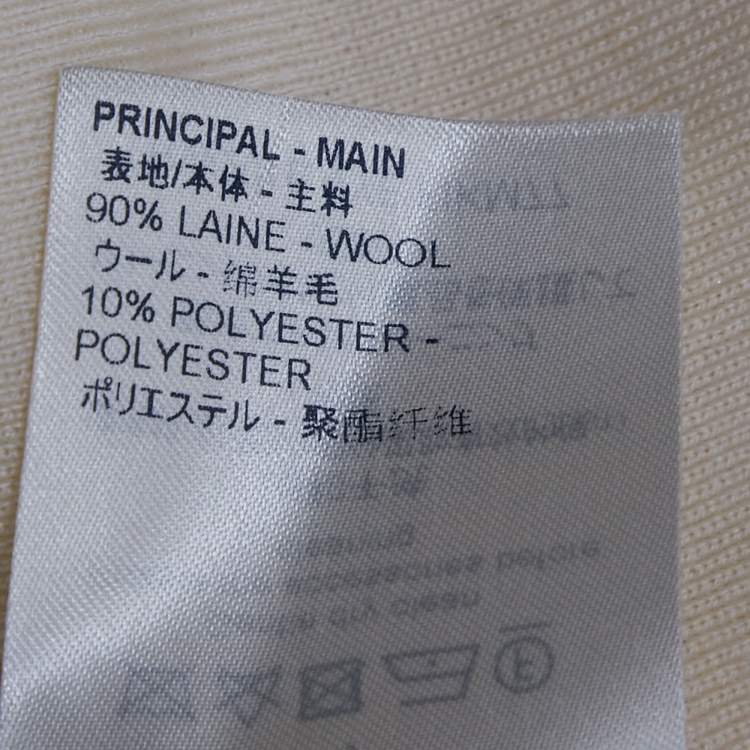 Pre Owned Louis Vuitton Cream Wool Balloon Sleeves Sweater S