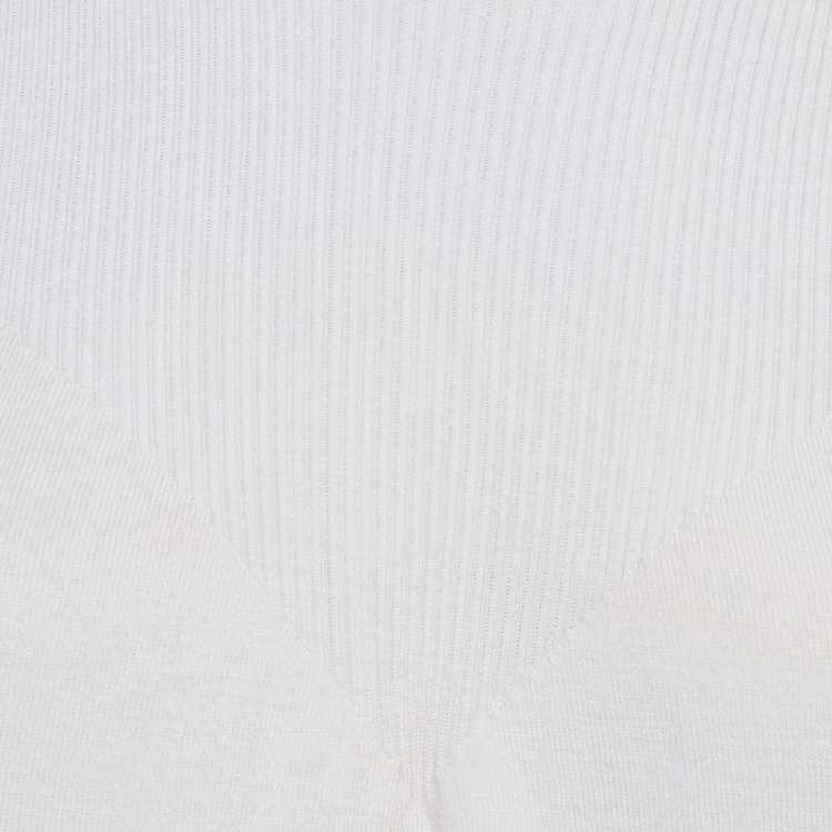 Pre Owned Louis Vuitton Cream Wool Balloon Sleeves Sweater S