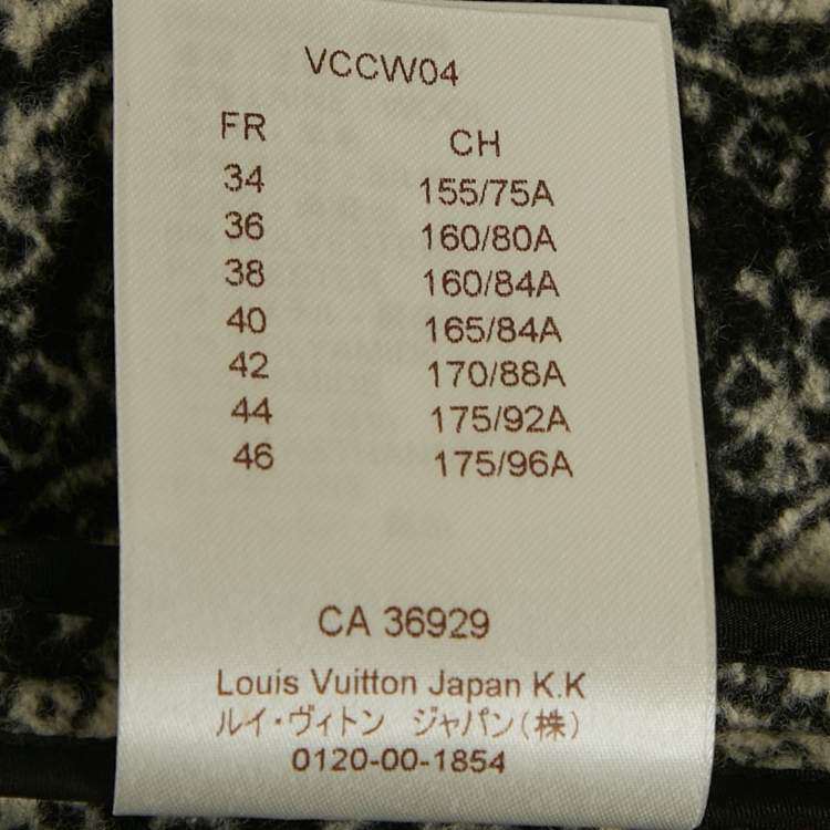 Pre Owned Louis Vuitton Monochrome Rib Knit and Wool Mini Dress M