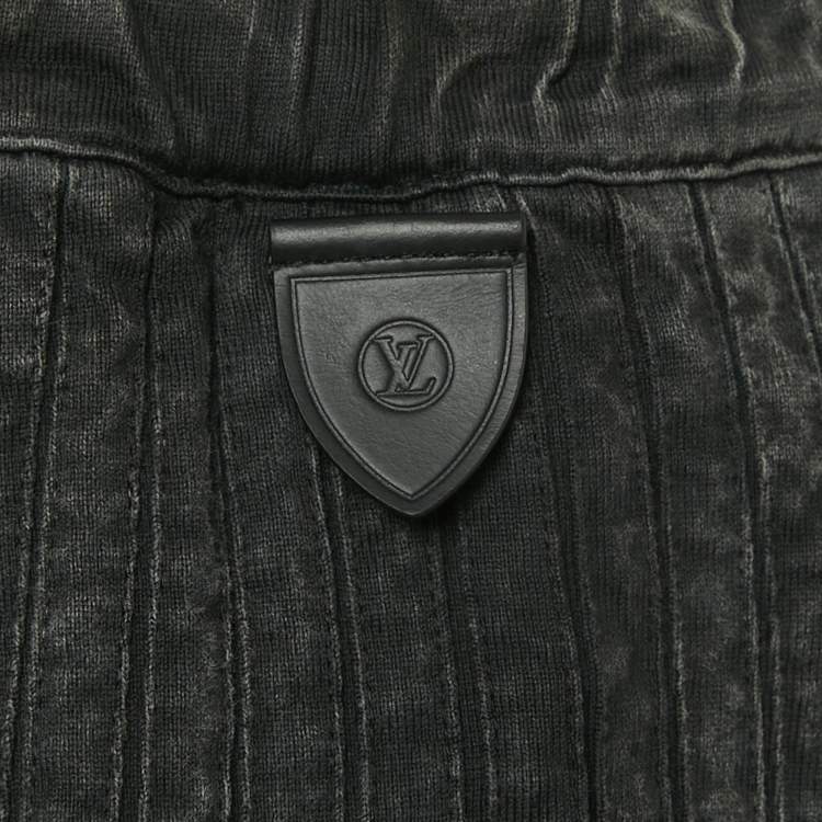 Pre Owned Louis Vuitton Grey Denim Flared Mini Skirt M