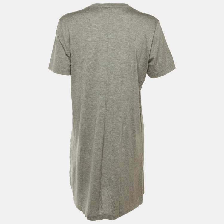 Pre Owned Louis Vuitton Grey Logo Patch Embellished Detail Cotton T-Shirt XL