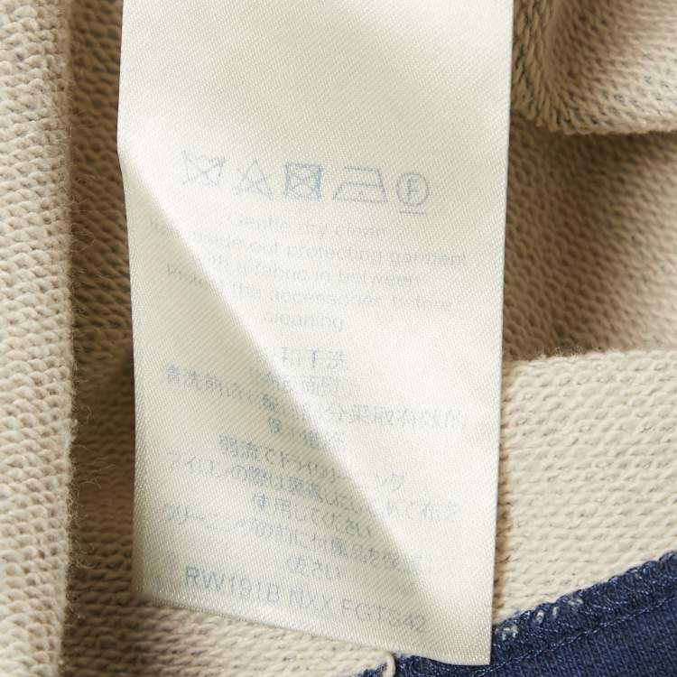 Pre Owned Louis Vuitton Blue Logo Applique Jersey T-Shirt S