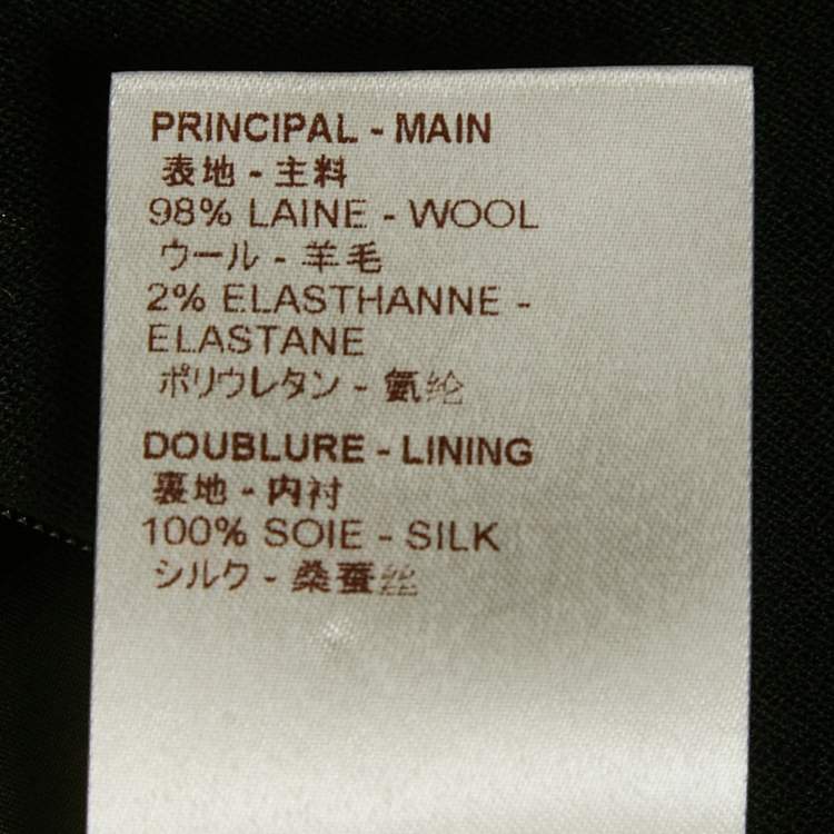 Pre Owned Louis Vuitton Black Wool Metal Detail Mini Skirt M