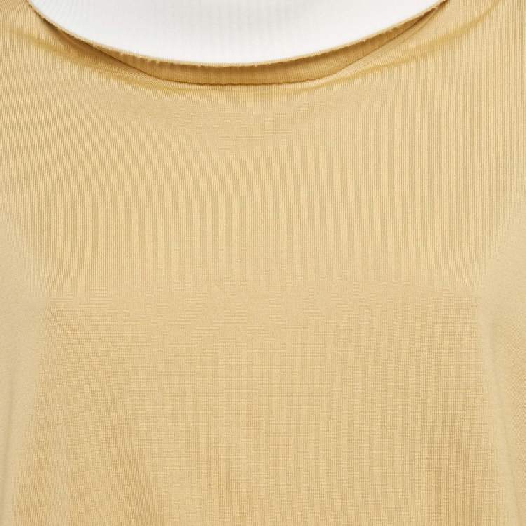 Pre Owned Louis Vuitton Beige Wool Knit High Neck Sweatshirt  S