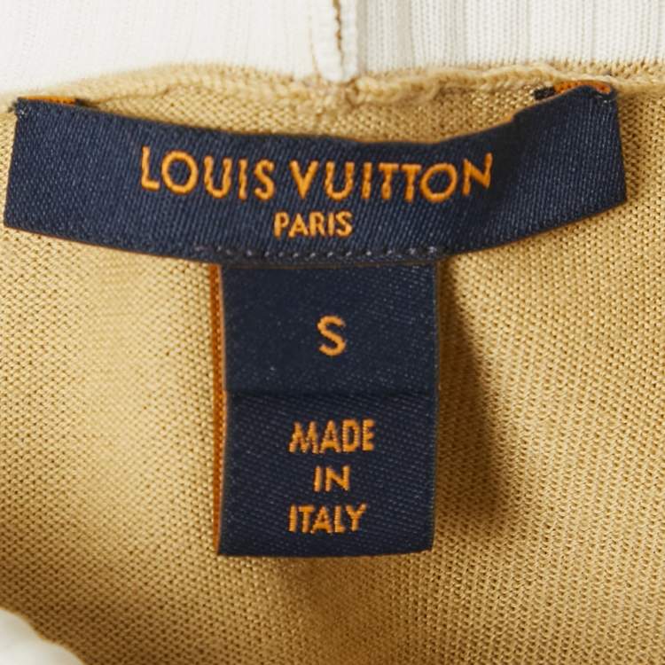 Pre Owned Louis Vuitton Beige Wool Knit High Neck Sweatshirt  S