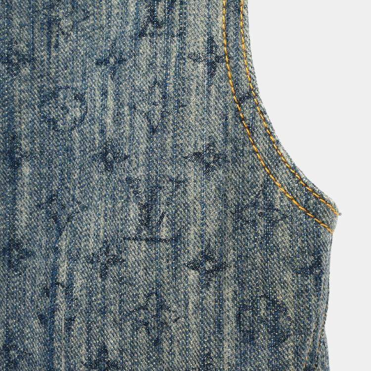 Pre Owned فستان بلا أكمام لوي فيتون إنديجو #36