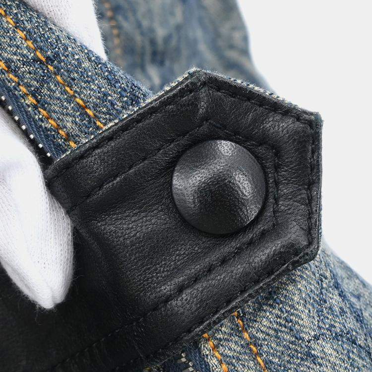 Pre Owned فستان بلا أكمام لوي فيتون إنديجو #36