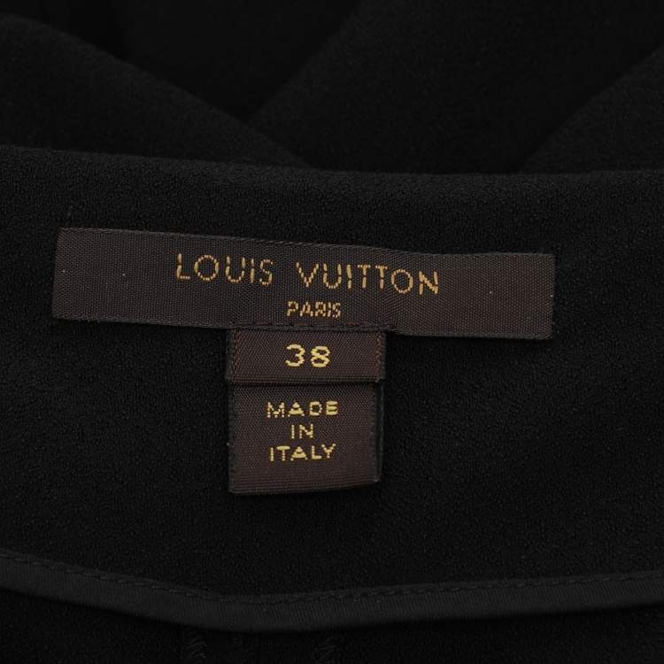 Pre Owned Louis Vuitton Purple/Black Crepe Belted Tunic Dress M