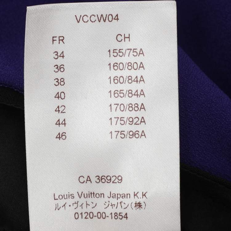 Pre Owned Louis Vuitton Purple/Black Crepe Belted Tunic Dress M