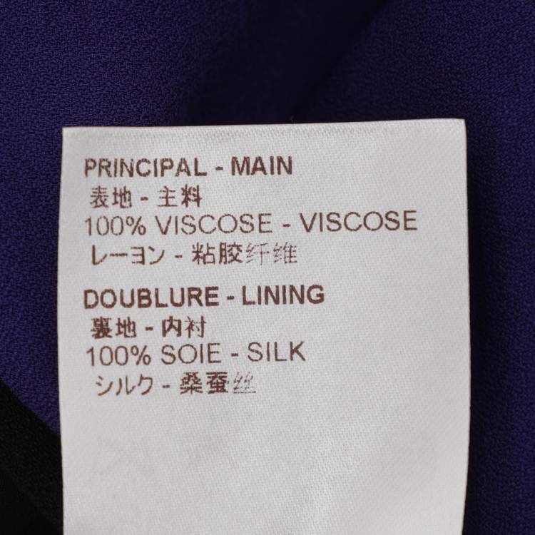 Pre Owned Louis Vuitton Purple/Black Crepe Belted Tunic Dress M