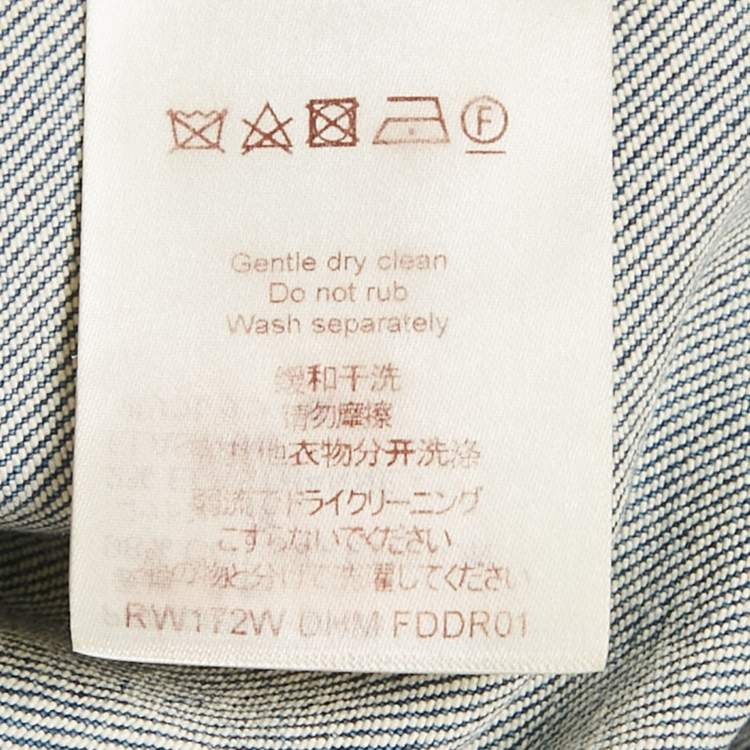 مملوكة مسبقًا Louis Vuitton Blue Denim Belted Mini Dress S