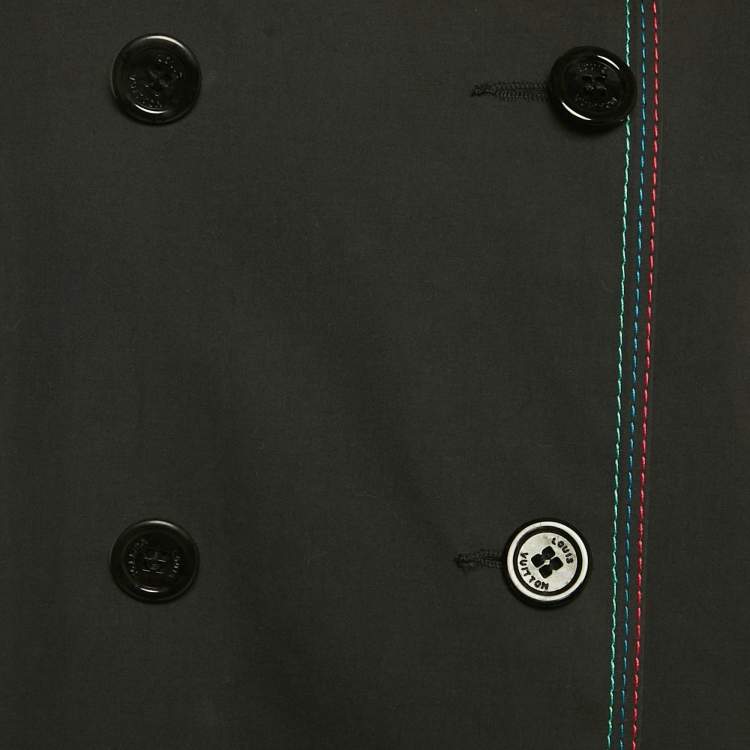 Pre Owned Louis Vuitton Black Cotton Trench Coat M