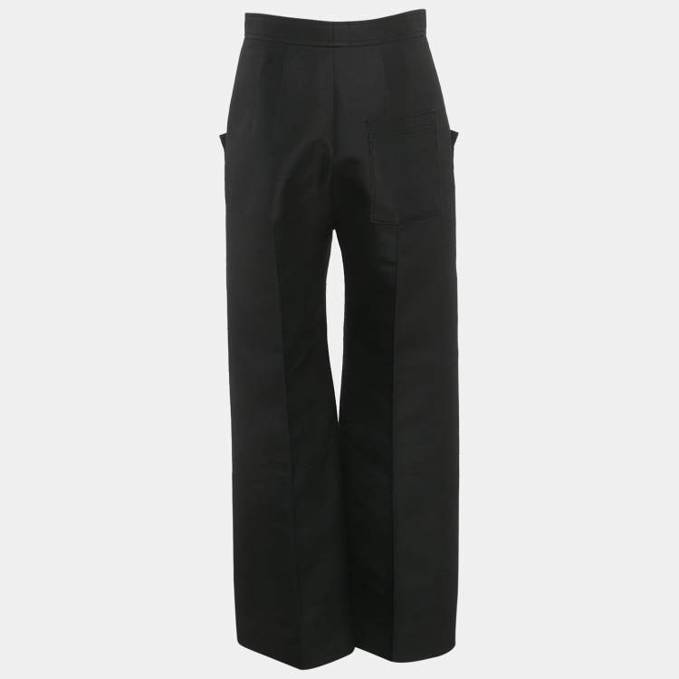مملوكة مسبقًا Louis Vuitton Black Wool Blend Wide Leg Trousers M