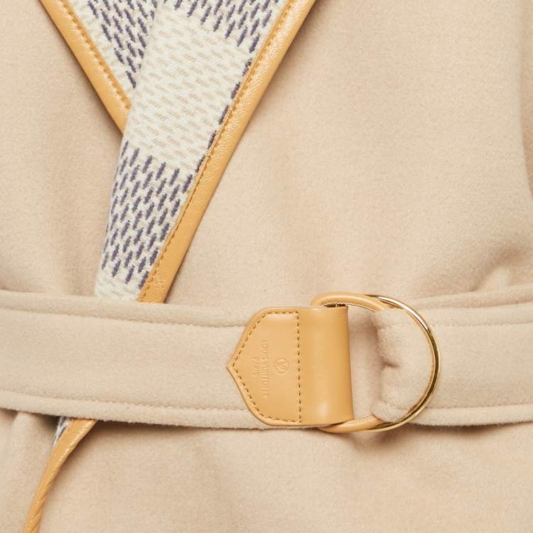 Pre Owned Louis Vuitton Beige Wool Blend Reversible Hooded Wrap Coat M