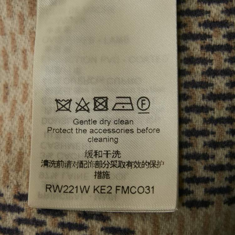 Pre Owned Louis Vuitton Beige Wool Blend Reversible Hooded Wrap Coat M