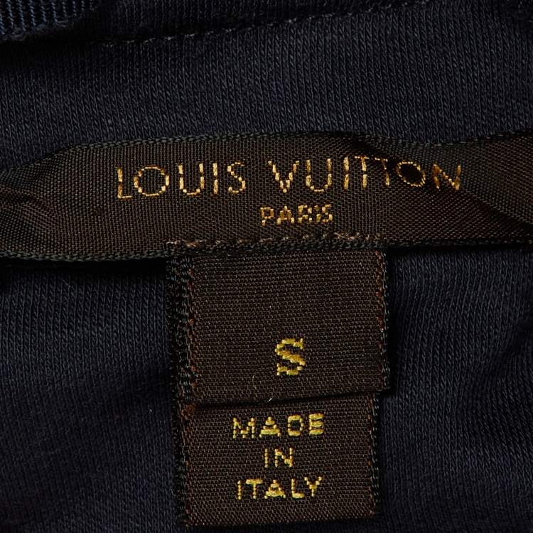 Pre Owned Louis Vuitton Black Cotton Charm Chain Detail Tank Top S