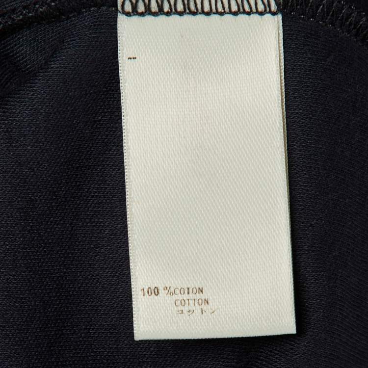 Pre Owned Louis Vuitton Black Cotton Charm Chain Detail Tank Top S